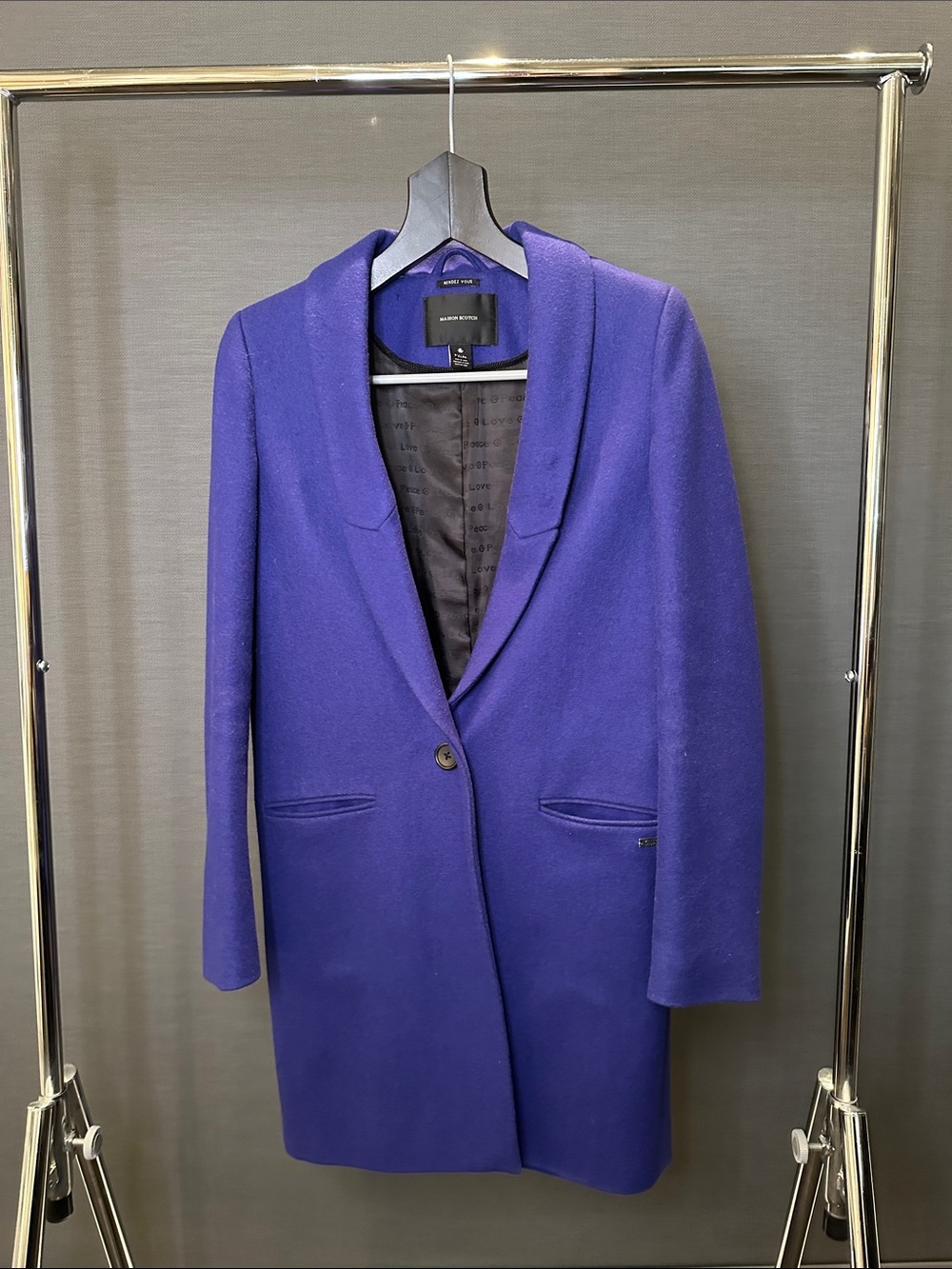 MAISON SCOTCH Classic Women's Wool-Blend Purple Long Coat